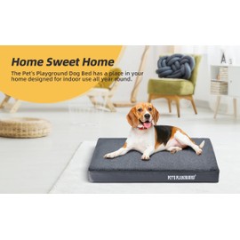 Pet's Playground Orthopedic Dog Bed | Dog Mattress | Dog Crate Mat | Dog Crate Bed | Dogs Bed | Dog Bed Medium | Dog Bed XL | Dog Bed Washable | Dog Bed For Crate | Dog Mattress For Crate | Grey | M