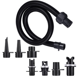 Xiciki Inflatable Boat Sup Pump Adapter & Hose Kit, 7 Nozzles, 100Cm/3.3ft Hose, Air Pump Replacement Hose, Paddle Board Pump Adaptor Accessories for Kayaks Inflatable Stand Up Paddle Board/Boat/Tent
