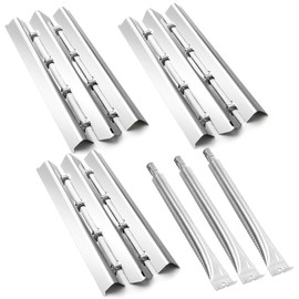 Criditpid Grill Replacement Parts for Broil King Signet 320, Signet 20, 9868-54, 9868-57, 9868-84, 9865-54, 9468-54, Heat Plates, Burner Tubes Kit for Broil King Signet 320 3-Burner Gas Grills.