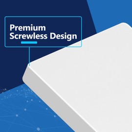 LIDER Blank Wall Plate, Temperature and Impact Resistant, UL Listed, Polycarbonate Thermoplastic, Screwless Design, Matte Finish, Modern Upgrade, Midsize, 1-Gang, 4.88” x 3.11”, White