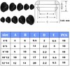Pack of 50 Rubber Cable Grommet Rubber Grommets for Cable