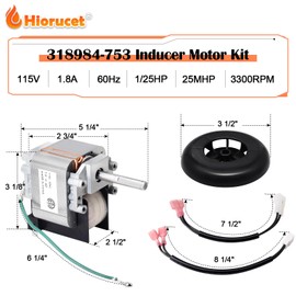 Hiorucet 318984-753 Inducer Motor Kit, Draft Inducer Motor Assembly for Carrier Payne Bryant Furnaces, 318984-753, HC21ZE114A, Jakel INC J238-150-1571, HC21ZE117, SM4753, 318984753.