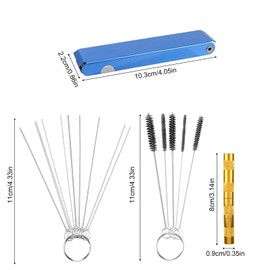 Gosknor Carburetor Cleaning Kit, Torch Tip Dirt Cleaner Set 13 Wires 10 Needles 5 Brushes 1 Pick Tool Kit Suitable for Auto Motorcycles ATV Welder Lawn Equipment