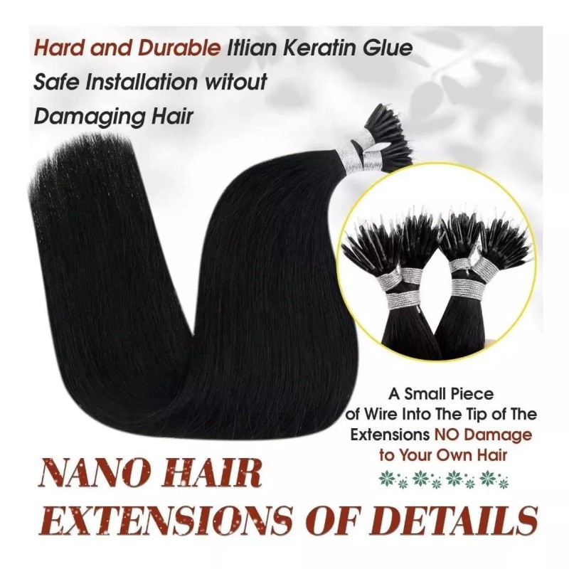 Hetto Extensiones De Cabello Natural 22in #1 Negro Azabache 50gr