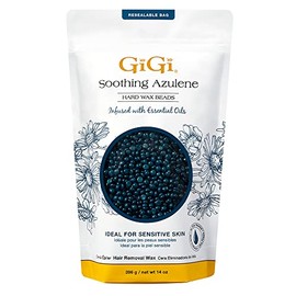 GiGi Hard Wax Beads, Soothing Azulene Hair Removal Wax for Sensitive Skin, 14 oz