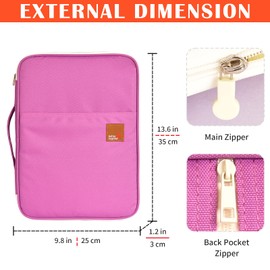 Lanola Universal A4 Document Bags Portfolio Organizer, Waterproof Business File Holder/Travel Gear Organizer/Electronics Accessories Bag/Document File Bag(Purple)