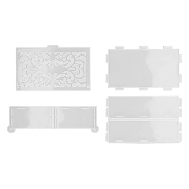 4pcs Storage Box Resin Mold DIY Production Patterned Hollow Flip