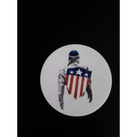 StickerMule Captain America Art 3" circle Laptop Water Bottle Sticker PVC Sticker