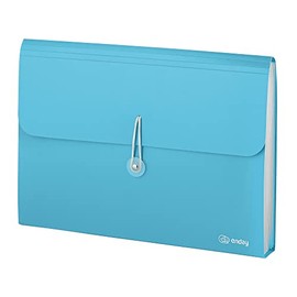 Accordian File Organizer Blue, 7 Pocket Expanding File and Cover Folder with Labels, Plastic Portable Desktop Letter A4 Paper, Also Available in Red, Green, Pink, Purple, Grey, 1 Pc – by Enday