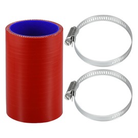 Motoforti 1 Satz 54mm 2,13" ID 100mm 3,94" Länge 0 Grad Rot Blau Auto Silikonschlauch mit Schellen Kühlmittelschlauch Universal