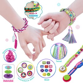 Coiinala Friendship Bracelet Making Kit for Girls, DIY Bracelets Maker Jewelry String Braiding Set Toys - Best Gifts Ideas Arts and Crafts String Maker for Kids Age 7 8 9 10 11 12 Year Old, Blue