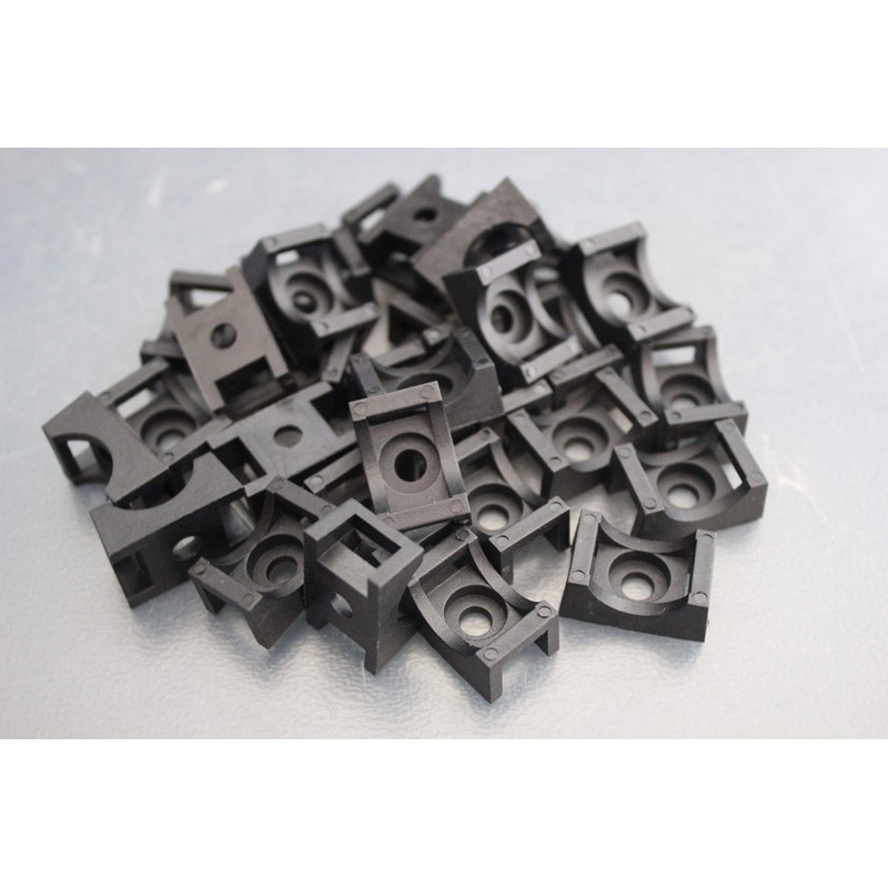 Cable Tie Base, Screw Mount Cradle (Pack of 100, Black)
