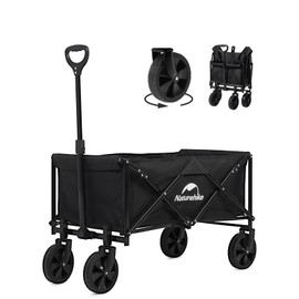 Naturehike Collapsible Beach Wagon with Big Wheels, 265LBS Utility Foldable Grocery Cart on Wheel Heavy Duty with Adjustable Handle, Portable Folding Wagon Cart with Wheel for Camping/Garden/Shopping
