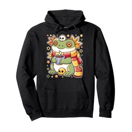 Frog Rana Drinking Hot Chocolate Spooky Creepy Frog Lover Pullover Hoodie
