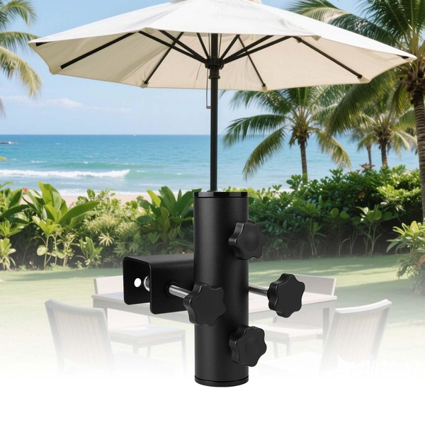 Funtery Parasol Holder Balcony Railing, Parasol Stand, Robust Balcony Umbrella
