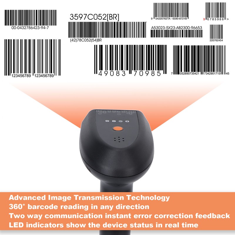 Handheld Barcode Scanner Wireless 2D Barcode AI Intelligent Voice Broadcast