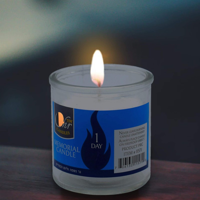 1 Day Yahrzeit Candle - 12 Pack - 24 Hour