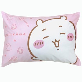MORiPiLO Chiikawa Pillowcase (Melting Touch Smooth Pillowcase) 16.9 x 24.8 inches (43 x 63 cm) Usable by Parents and Children, Washable, Cute Goods, Plush Toy Pillow Cover, Pink, Character Pillow by