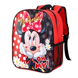 TDL Minnie Mouse Premium Backpack for Kids Girls Cute Character Toddler Backpack - Childrens Standard School Bag Minnie Rucksack School Bags Nursery Lunch Book Bag Travel Bag with Side Mesh Pocket