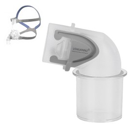 【Fits ONLY ResMed Mirage FX】Replacement Elbow Connector for ResMed Mirage FX, Mirage FX Elbow, Replacement Elbow Connector Assembly Accessory Fit for Mirage FX Nasal Guard. (1 pcs Translucent)