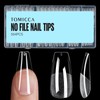 TOMICCA Medium Coffin Nail Tips, 504Pcs Half Matte Soft Acrylic