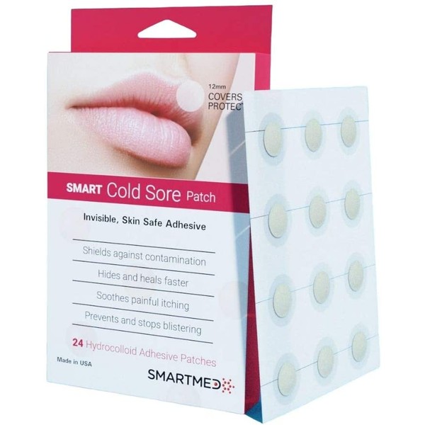 Smart Cold Sore Treatment Patch Help Prevent Breakouts, Soothe Itching and Burning | Discrete, Invisible, Skin Safe Adhesive [24 Patches]