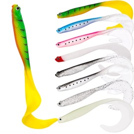 Halinuia Pack of 9 Soft Artificial Baits Pike Bait Fishing Predator Bait Soft Bait Sea Plastic for Fishing, Trout, Pike, Zander, All Kinds of Fish