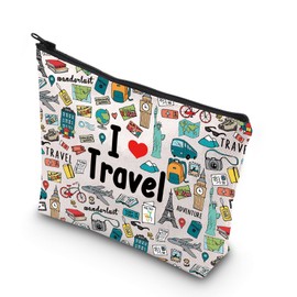 Traveler Cosmetic Bag Travel Lover Gift Wanderlust Makeup Bag Country Adventure Gift (Wanderlust)