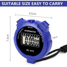 Digital Sports Stopwatch Timer with Countdown & Alarm – Shockproof Waterproof Timer for Coaches, Running, Swimming, Training, Gym, Fitness (Blue)