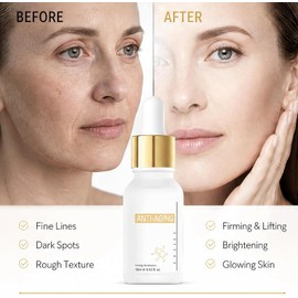 Suero facial antienvejecimiento para mujeres y hombres - Suero iluminador brillante Sueros hidratantes y reafirmantes, Sueros suaves y desiguales para la superficie de la piel, (1 UNIDADES)