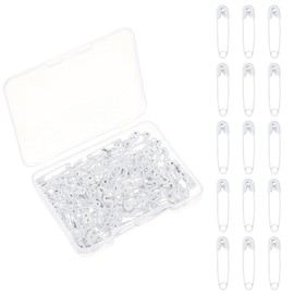 120Pcs White Safety Pins 0.75in / 19mm Mini Safety Pins for Clothes Colored Safety Pins Metal Safety Pin Bulk Sewing Pins Knitting Stitch Marker for Clothing Sewing Handicrafts Jewelry Making