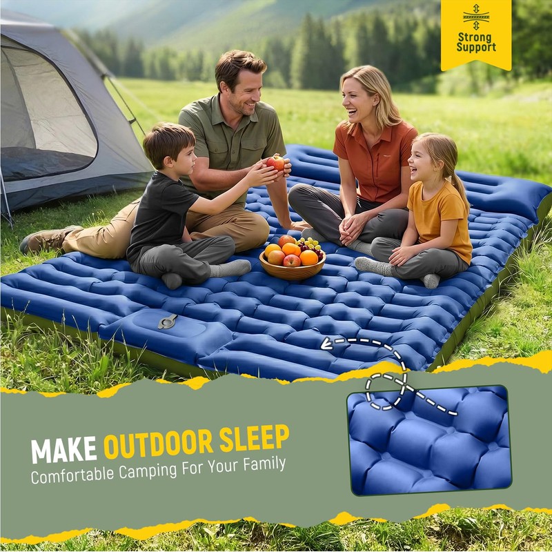 Double Sleeping Pad - Ultralight Sleeping Mat with Built-in Foot