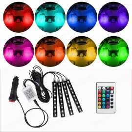 QUAYUB Car Interior Accessories  36LED Floor Decorative Atmosphere Strip Lamp Lights 4x