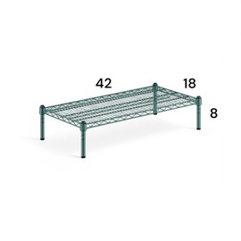 Mix.Home 18" x 42" x 8" Green Wire Dunnage Rack, Heavy-Duty Adjustable Storage Rack, Commercial-Grade Shelving Unit for Kitchen, Garage, or Warehouse, Wire Shelving Unit, 1 Tier Storage Shelf