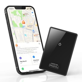 Ultra-Thin Wallet Tracker Card with Mirror Finish, Wireless Charging, Compatible with Apple Find My (iOS Only), Slim Item Finder for Luggage Tag, Purse, Handbag, Clutch, Backpack