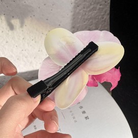 Pink Orchid Flower Hair Clip, Cute Orchid Side Barrettes Elegant Suitable for Wavy, Curly, Straight Hair, Barrettes Hair Accessories