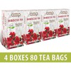 80 Tea Bags Hibiscus Tea 100% Natural - 4 Boxes