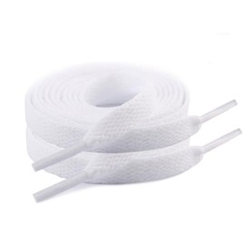 PENGEE 2 Pair Flat Athletic Shoe Laces for Sneakers Sport Shoes Wide Shoe Strings for Boots Thick Replacement Laces White 120