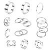 Kakonia 17Pcs Knuckle Rings for Women Silver/Gold Stainless Steel Plain