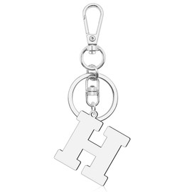 Silver H Keychain Initial Gift for Women Men Letter A to Z Key Chain Monogrammed Gift Engagement Wedding Gift for Friends Birthday Gift for Mom Dad Sisters Stainless Steel Keychain Friendship Gift