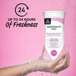 Summer's Eve Simply Sensitive Cleansing Wash for Sensitive Skin 9 oz (Pack of 2)
