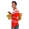 Costume Agent Red 3D Reindeer Moose Ugly Christmas Sweater (Adult