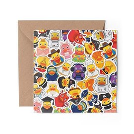 1 x Rubber Ducks Greeting Card - Toys Jobs Kids Bath Duckies Cute Duck Funny Novelty New Job Anniversary Valentine's Birthday Friend #81568