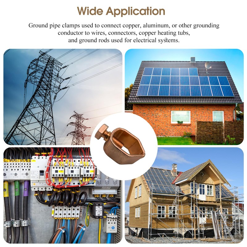 Ground Rod Clamp, Great for 1/2”- 5/8’’ Grounding Rods, Rebar,