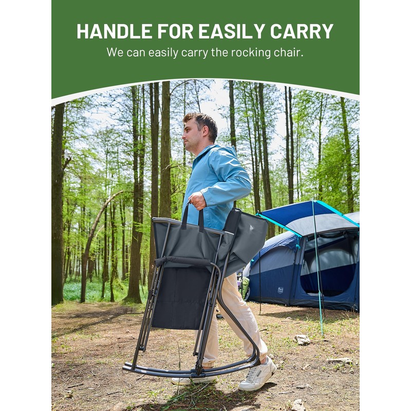TIMBER RIDGE Folding Oversized Rocking Camping Chair, 400lbs Capacity Portable