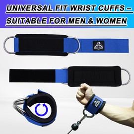 Wrist Cuffs with Dual D-Rings – Secure & Comfortable Support for Cable Machine Workouts, Lateral Raises, Arm Strength Training, and Triceps Exercises
