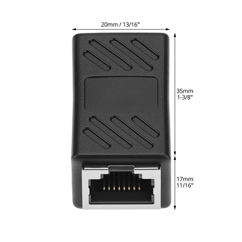 QWORK RJ45 Ethernet Coupler, 6-Pack Female to Female Inline Extender