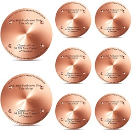 MorningRo 8 Pcs Copper Disc for Bird Bath 0.6mm Thick Reinforced 99.99% Pure Copper Bird Bath Purification Disk with 4 Point Support for Birdbath Cleaner, 4 Inch in Diameter