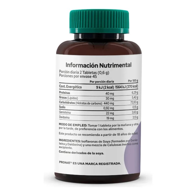 Isoflavonas Soya Tabs Pronat Ultra Natural