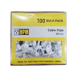HPM DQ107 8-10mm White Cable Clips Accessory - Cable Clips Hook Type 8-10mm White Pack of 100